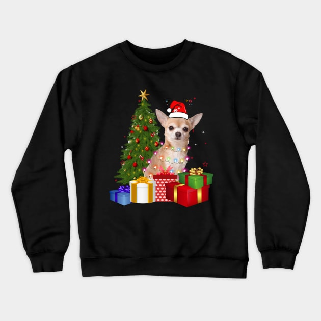 Chihuahua Christmas Tree Santa Hat Funny Xmas Gift Dog T-Shirt Crewneck Sweatshirt by CoolTees